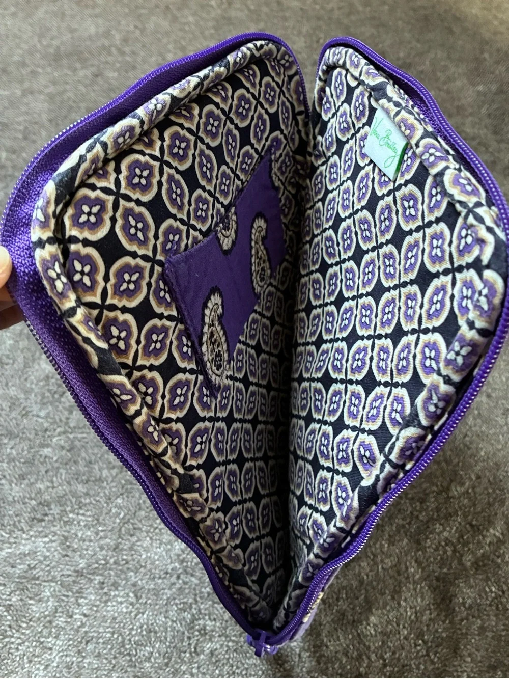 Vera Bradley Simply Soft Laptop/Tablet Case Bag 8.5” Purple Floral Paisley